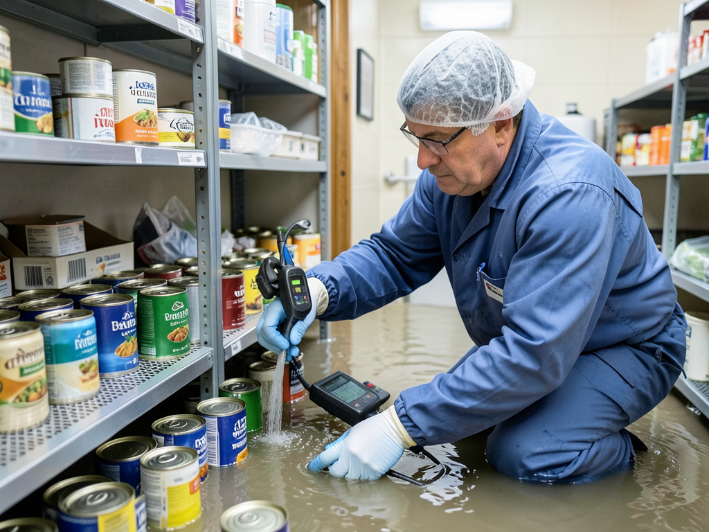 Cleaning up a flooded pantry and what food items y