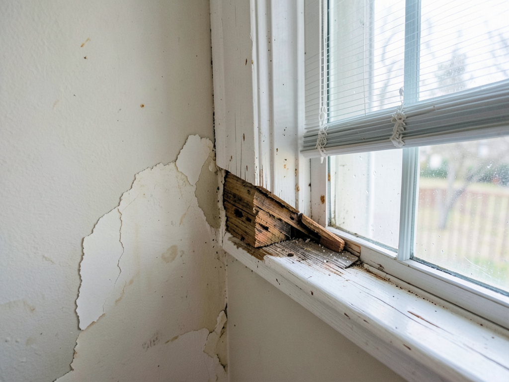 Fixing water damage caused by leaky window frames during a Memphis thunderstorm