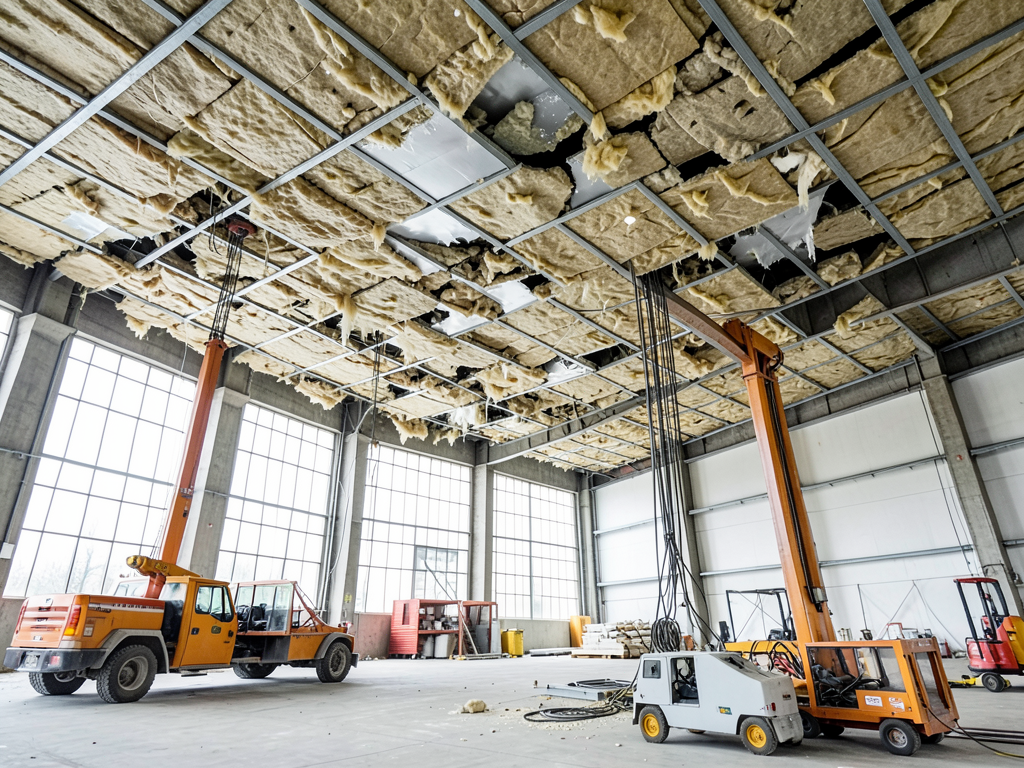 What happens when a roof leak causes a ceiling col